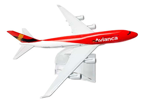 Miniatura Colecionável Metal Avião Comercial Boeing Airbus Cor B747 Avianca