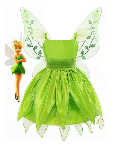 Disfraz #1pc De Campanilla For Niña, Cosplay De Hadas, Vest