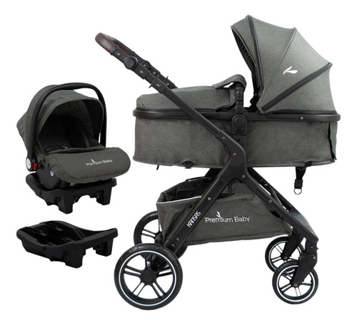 Carrinho Ts Kansas Com Base Black/cinza Premium Baby