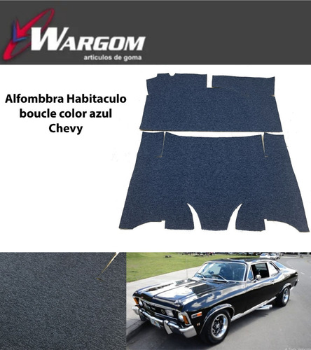 Alfombra Habitaculo Boucle Chevy C/ Volante Color Azul