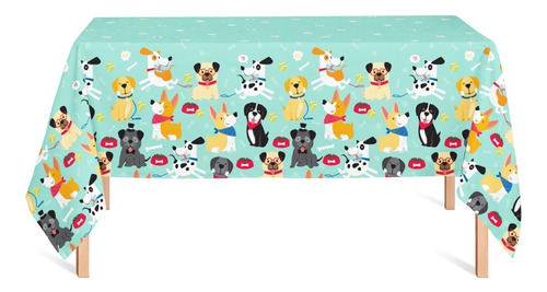 Mantel Plastico Puppys Perros Cachorros Cumpleaños 183x132cm