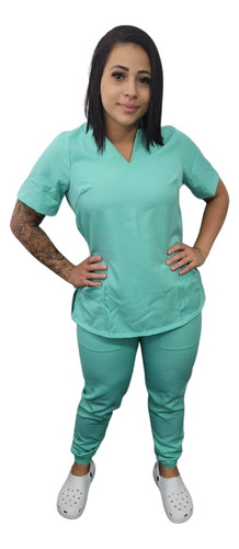 Conjunto Privativo Jogger Verde Hospitalar Gabardine 