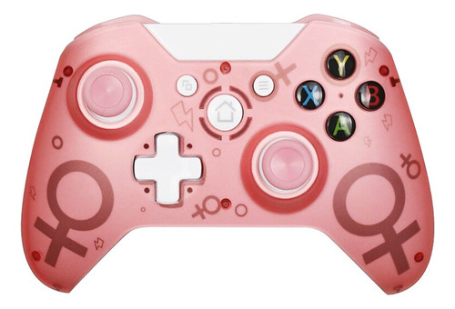 Controle Compativel Com Xbox One Sem Fio Dupla Vibração Cor Rosa