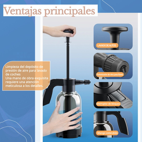Pulverizador De Espuma Con Bomba De Lavado Manual De 2l