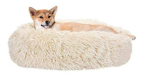 Slowton Dog Calming Bed, Ultra Soft Donut Cuddler Nest Coji
