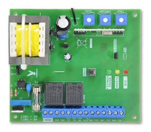 Central De Comando Hombrus Pcmd 25 Para Motor De Portão Frequência 433.92 MHz