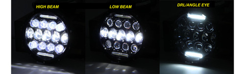 Par Faros Redondos 7 Pulgadas Alta Baja Jeep Hummer 4x4 Auxp
