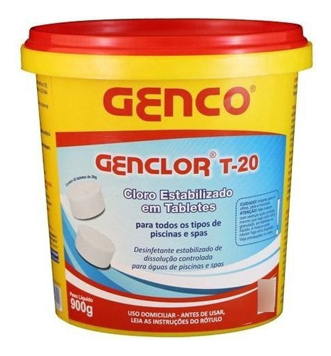 Cloro Estabilizado Genclor Tabletes T-20 - 45un Genco