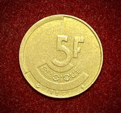 Moneda 5 Francos Belgica 1986