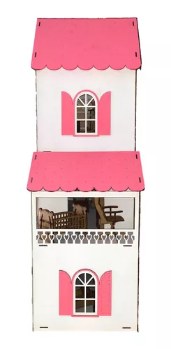 Casa Casinha Pintada Barbie/polly/lol Grande 80cm 25 Móveis