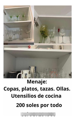Copas, Platos, Tazas. Ollas.utensilios De Cocina. Remate