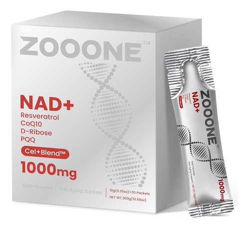 Zooone 1000mg Nad+ Berry Flavor Drink Mix Skin Aging Support