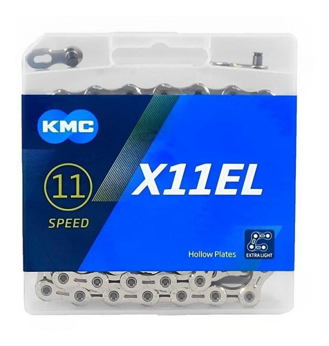 Corrente Fina Kmc Index X11 11v Extra Light 118e Prata Vaz