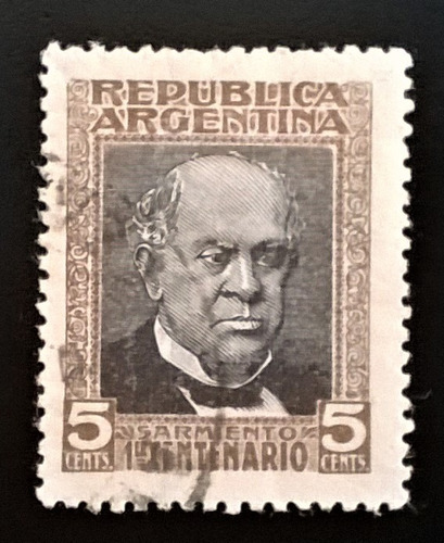 Argentina, Sello Gj 316 Sarmiento 5c. 1911 Usado L12193