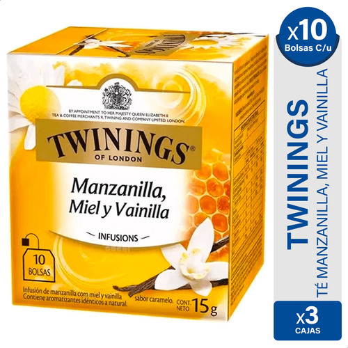 Te Twinings Sabor Manzanilla Miel Y Vainilla - Pack X3 Cajas