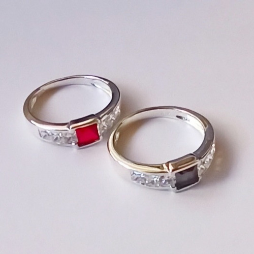 Imagen 3 de 10 de Anillo Plata 925 Cubic Zircon Cuadrado Garantía Escrita