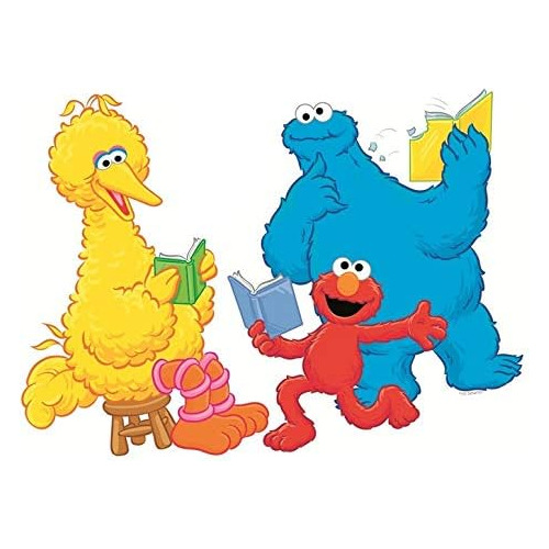 Adhesivo Decorativo De Elmo Y Cookie Monster, 9x6 Pulga...