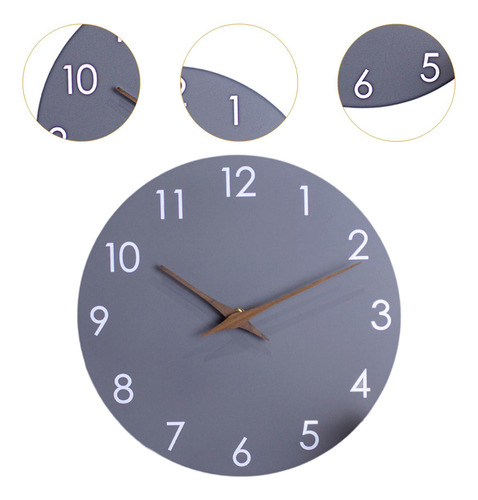 Reloj De Pared Decoración Artística De Pared Reloj De Gris