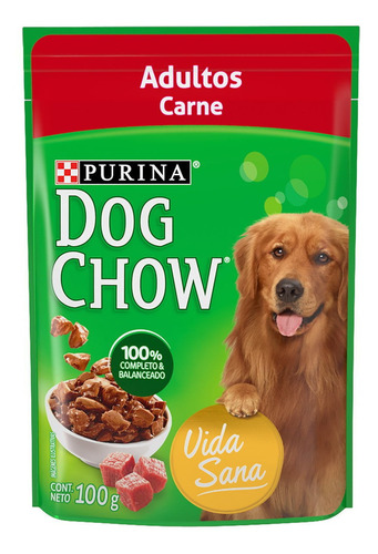 Alimento Sobre Dog Chow Adulto Sabor Carne 100 Grs