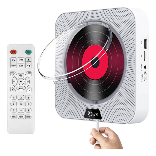 Leitor De Cd Portátil De Parede Com Controle Remoto E Alto-f