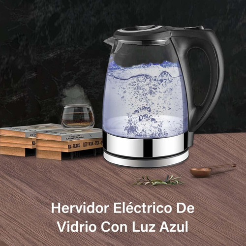 Tetera Eléctrica Hervidor Con Luz Azul Portátil 1.7 Lt