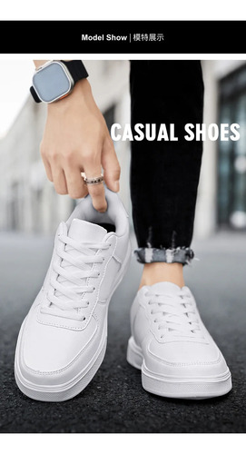 Zapatos Casuales Blancos De Moda Para Hombre De Talla Grande
