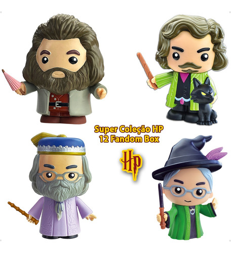 Super Coleção Bonecos Harry Potter Fandom Box Lider 12 Unid