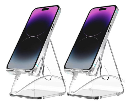 Jinshveg 2 Pack Soporte Acrílico Para Teléfono Celular, Sopo