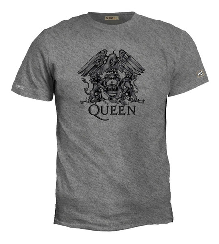 Camiseta Queen Escudo Logo Plateado Roca Rock Metal Igk