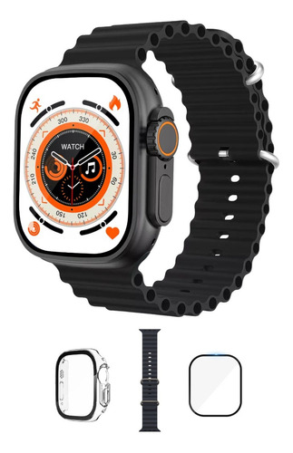 Smartwatch S8 Ultra Max Series 8 Nfc Tela 2.08 Cor da caixa Preto Cor do bisel Metal Desenho da pulseira Silicone Oceano