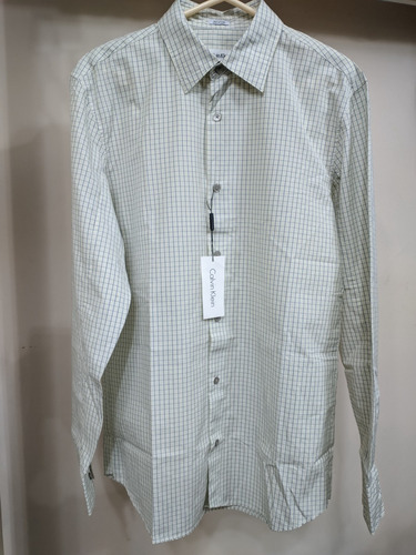 Calvin Klein Camisa Genuina Talla Small Estilo Cuadriculado