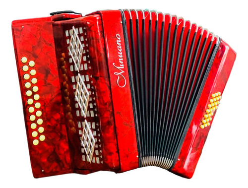 Acordeon Minuano 24 Baixos Vermelho 24/21 Botoneira