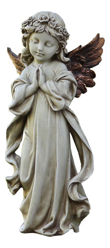 Napco 11231 Estatua De Jardin De Angel Rezante Con Alas De B