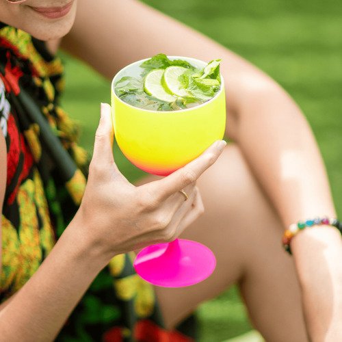Taça Personalizada Gin Degrade 500ml 40pcs Acrilíco Premium Cor Verde