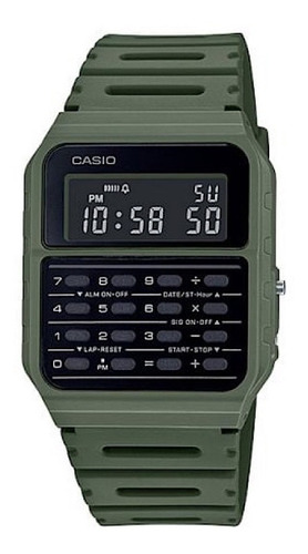 Reloj Calculadora Clasico Casio Ca-53w-1 Relojesymas Verde Wf-3b
