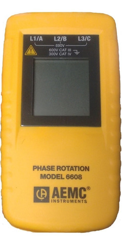 Probador De Fase Y Rotación Modelo 6608 Aemc De 40 A 850 Vac