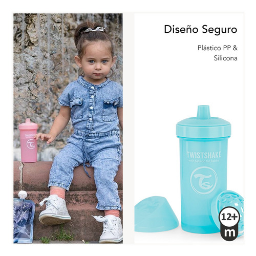 Vaso Kid Cup Twistshake 12 Oz Rosa Pastel Color Rosado