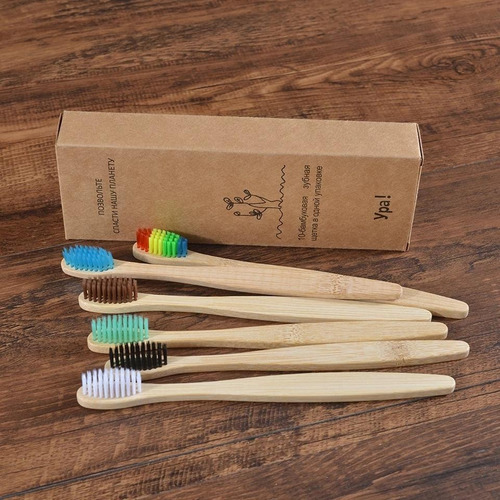 Imagem 5 de 5 de Kit 10 Escovas De Dente Coloridas Bambu Biodegradável