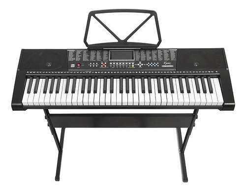 Teclado Electronico Piano Musical 61 Teclas + Funda + Atril Color Negro - 262417