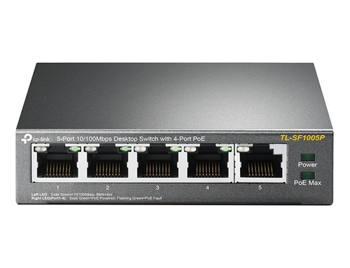 Switch Tp-link Tl-sf1005p 5 Puertos C/ 4 Poe+ Metalico Rack