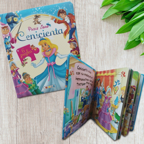 Cuento Clásico Libro La Cenicienta 6 Puzzles Cartón Duro