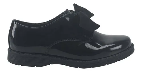 Zapatos Choclo Casual Escolar Negro Ni as Charol Mo o