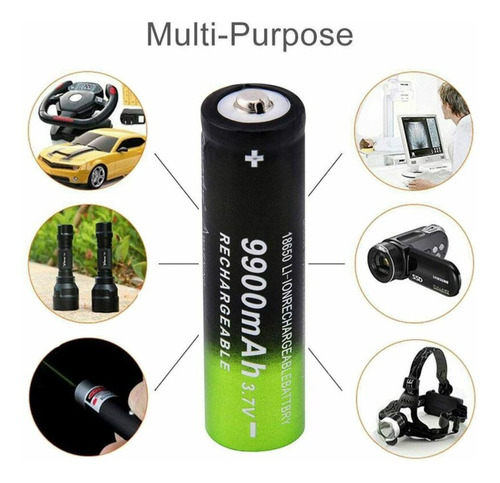 Cargador Universal De Baterías Y 2 Baterías 18650 9900 Mah