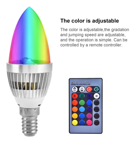 Bombilla Led E14/e12 De 3 W, Rgb, Que Cambia De Color