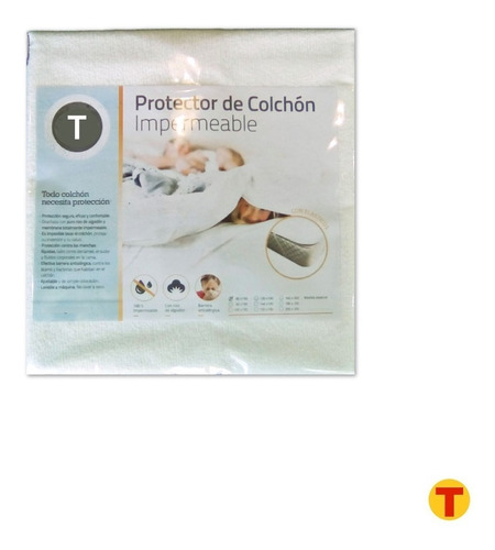 Imagen 1 de 7 de Cubre Colchon Impermeable Protector Toalla Y Pvc 2 Plazas