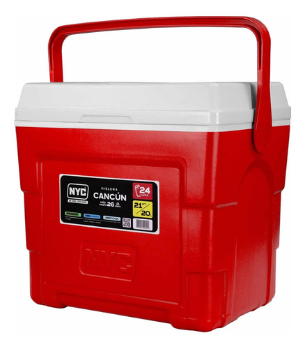 Hielera Nyc Cancún 24 Latas 20 Lts. Cod. 0120 Roja