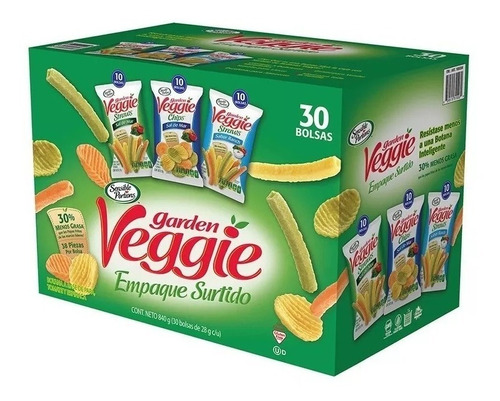 Garden Veggie Chips Botana Saludable, Sin Gluten 30pzs