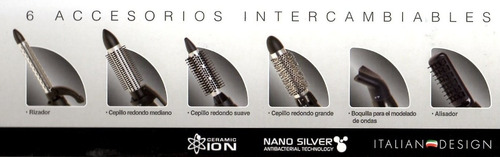 Imagen 4 de 10 de Secador Modelador Gama Rizador Cepillo Alisador Turbo Ionic