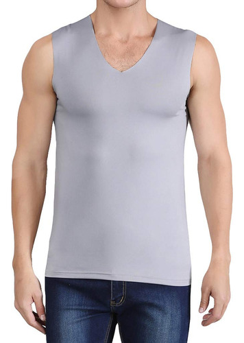 Camiseta Manga Para Hombre Verano Cuello V Seda Hielo Rastro