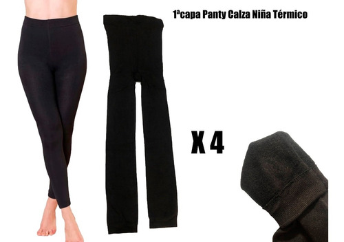 Pack4 Panty Calza Niñ@s  1ªcapa Térmico Polar Invierno  